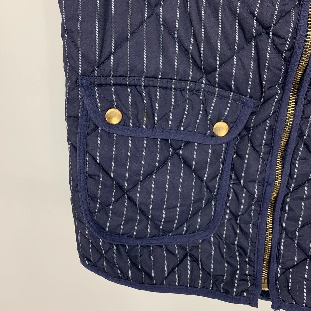 Thread & Supply Vest Womens Size Small Puffer Blue Stripe Full Zip Preppy - Picture 4 of 9